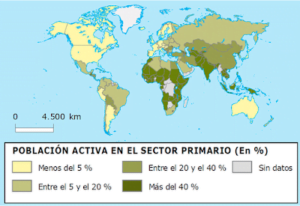 mapa actividades sector primario
