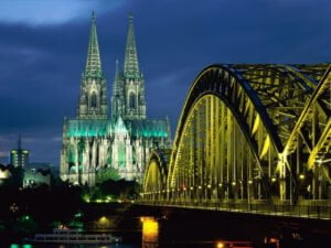 Cologne Cathedral And Hohenzollern Bridge Cologne Germany