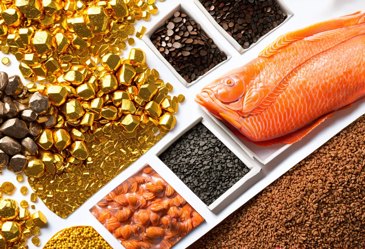 exports of Mauritania gold iron ore fish processed crustaceans animal meal