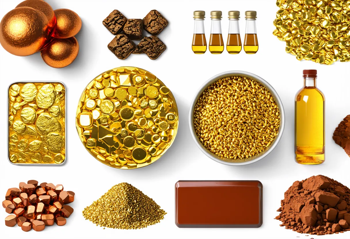 exports of Papua New Guinea natural gas gold palm oil crude petroleum copper ore