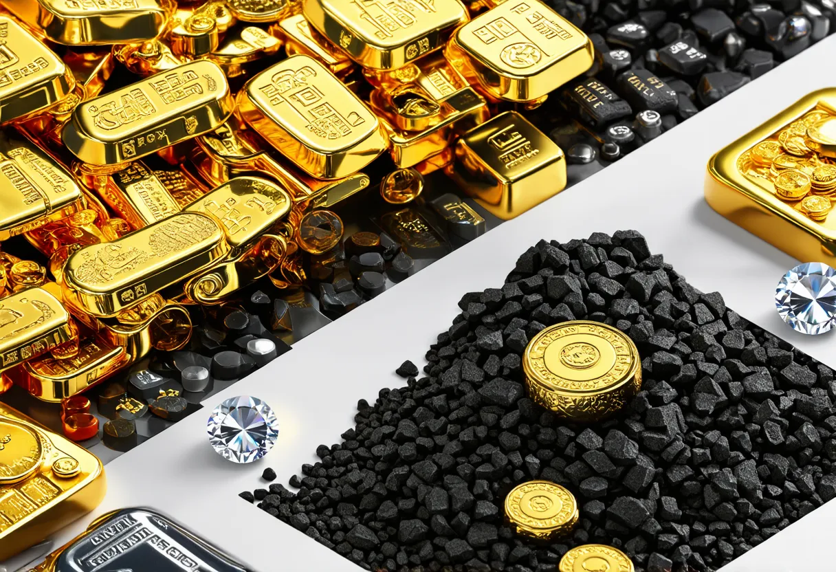 exports of South Africa gold platinum coal cars diamonds