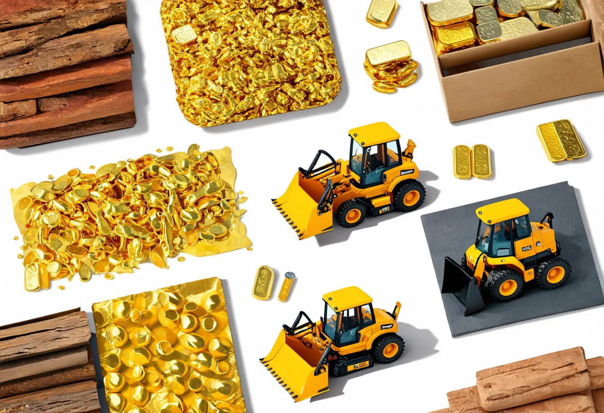 exports of Suriname gold refined petroleum excavation machinery wood fish