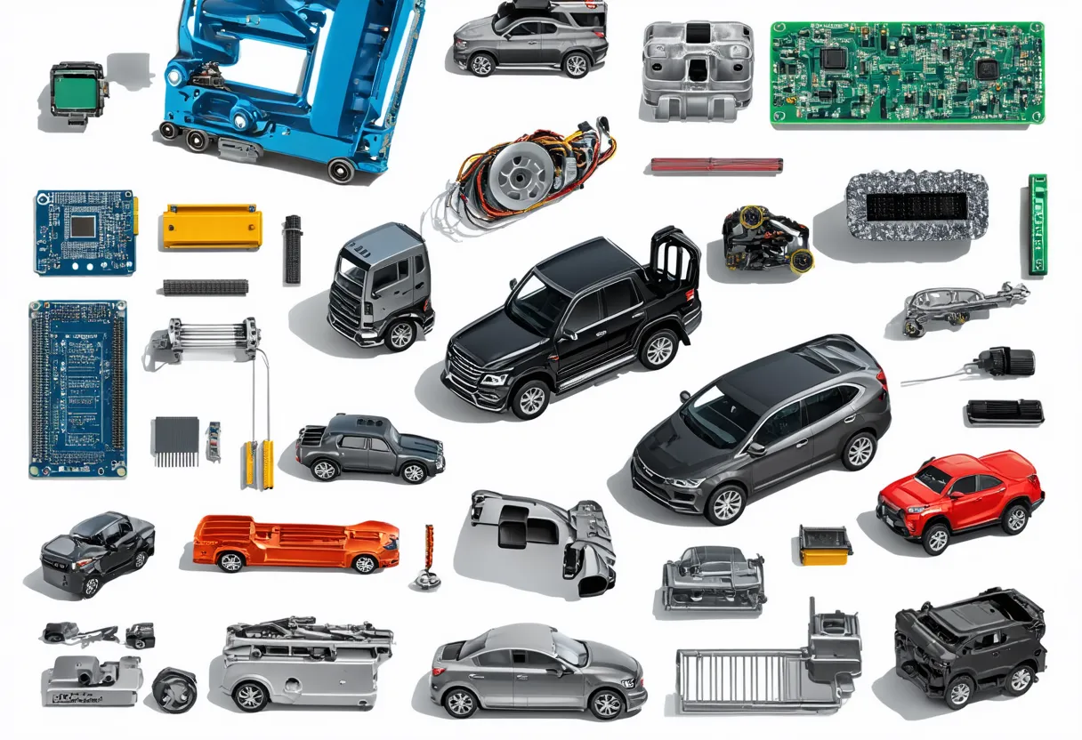 exports of Thailand machine parts integrated circuits cars trucks vehicle parts accessories