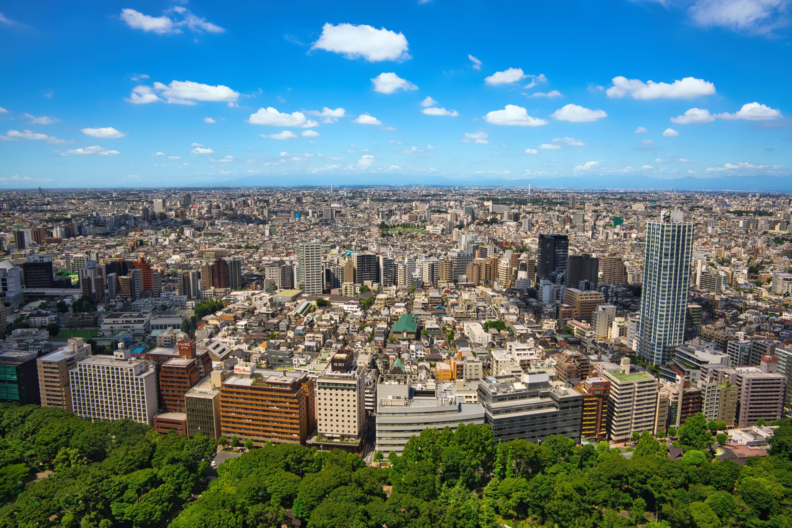 Vista aérea del horizonte de Tokio, corazón de la economía japonesa